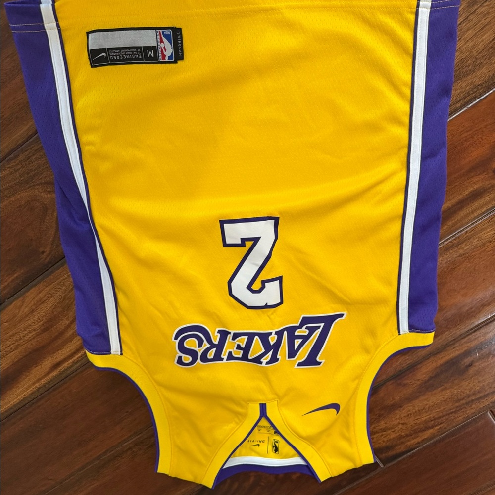 Nike Yellow and Purple Basketball Jersey